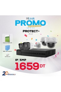 Protect+ 4i.5 - Pack de Vidéosurveillance Complet  HILOOK by HIKVISION NVR + 4 cameras 5MP PoE avec  accessoires